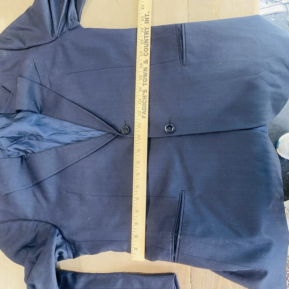 Armani Collezioni Men’s Navy Blue Suit Jacket Size 40 Italy Blazer Wool/Linen